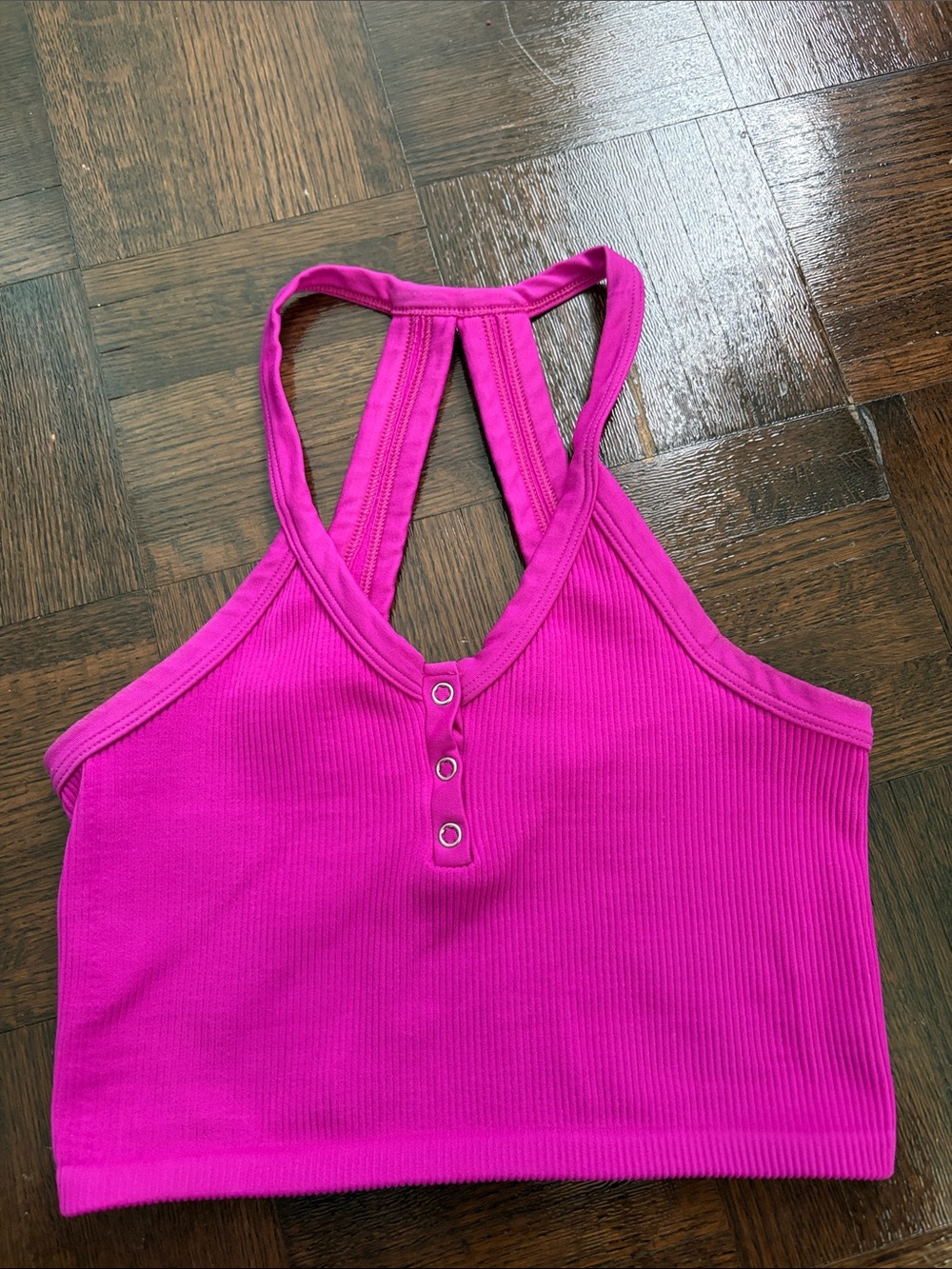 Free People Movement Pink Ribbed Racerback Crop Top/sports bra